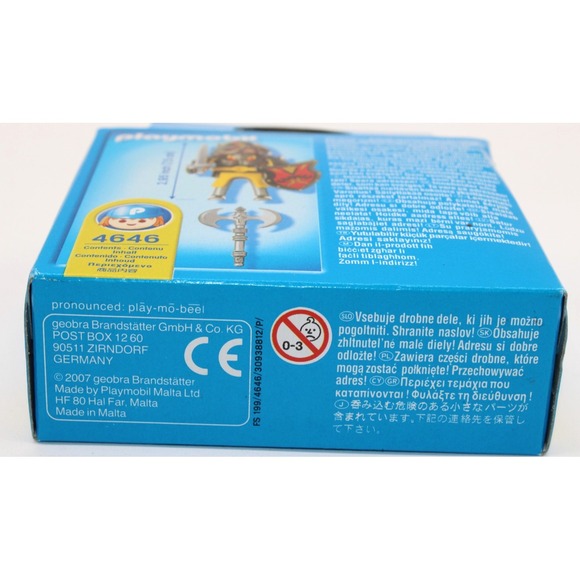 2007 Playmobil Black Knight with Axe #4646 NEW Medieval Sword Shield SEALED - Picture 5 of 5